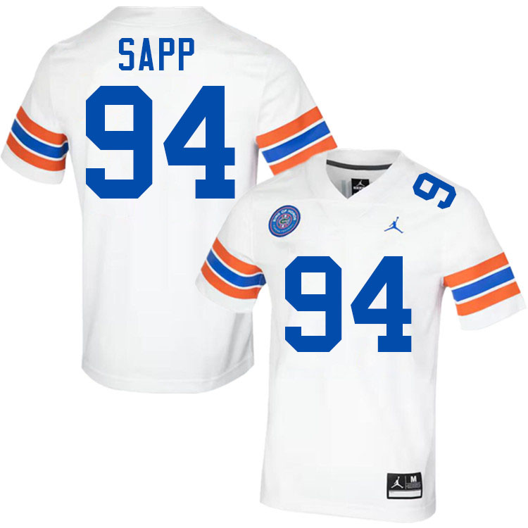 #94 Tyreak Sapp Gators Jersey,Florida Gators College Football Jerseys Stitched-Throwback White  #94 Tyreak Sapp Gators Jersey,Florida Gators College Football Jerseys Stitched-Throwback White